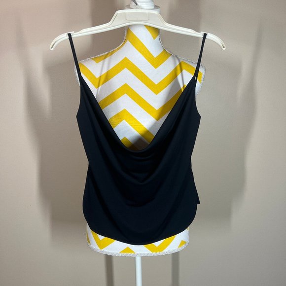 Long Paige New York Black Drape Top L - Picture 1 of 5